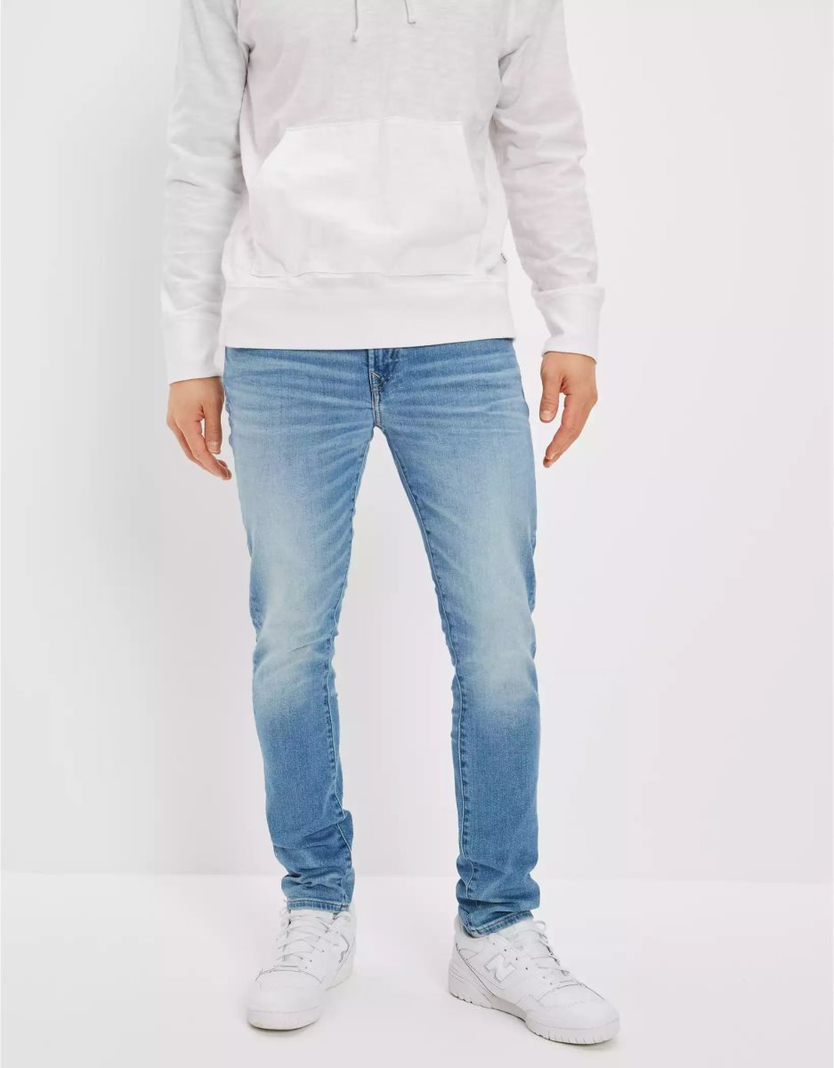 Jean American Eagle AE AirFlexSkinny Bleu Homme | UXO-42247741